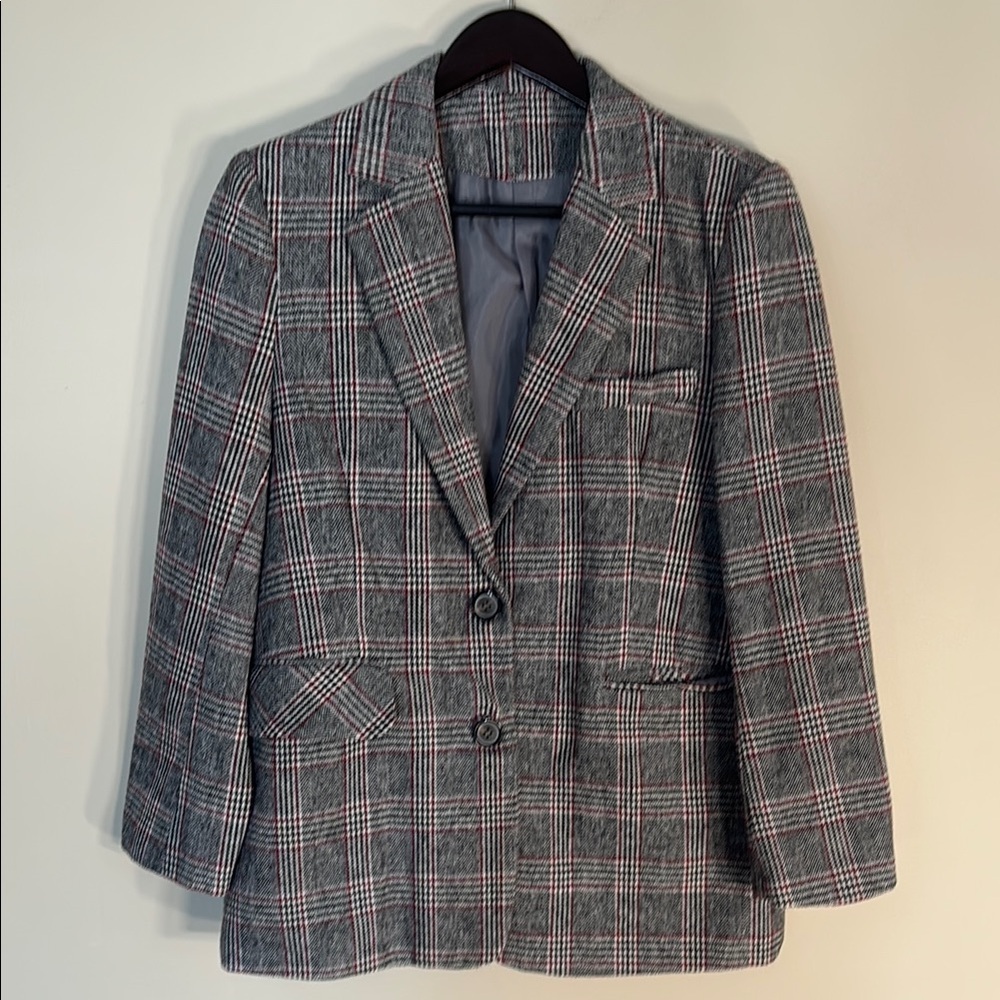 Gray Plaid Blazer